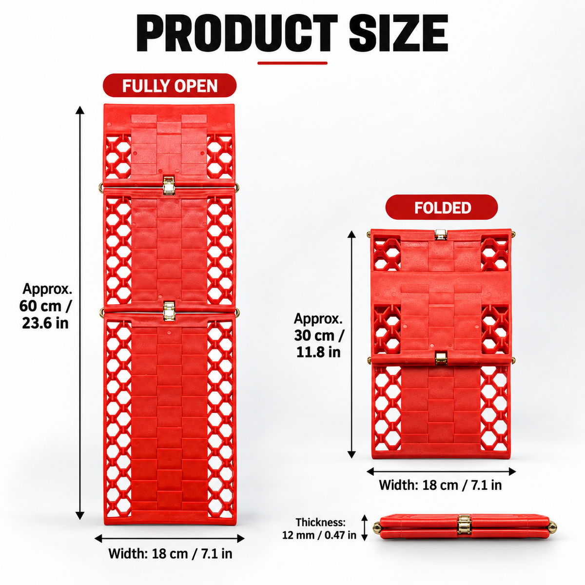 3-Section Foldable Tire Recovery Boards – 2 Pack