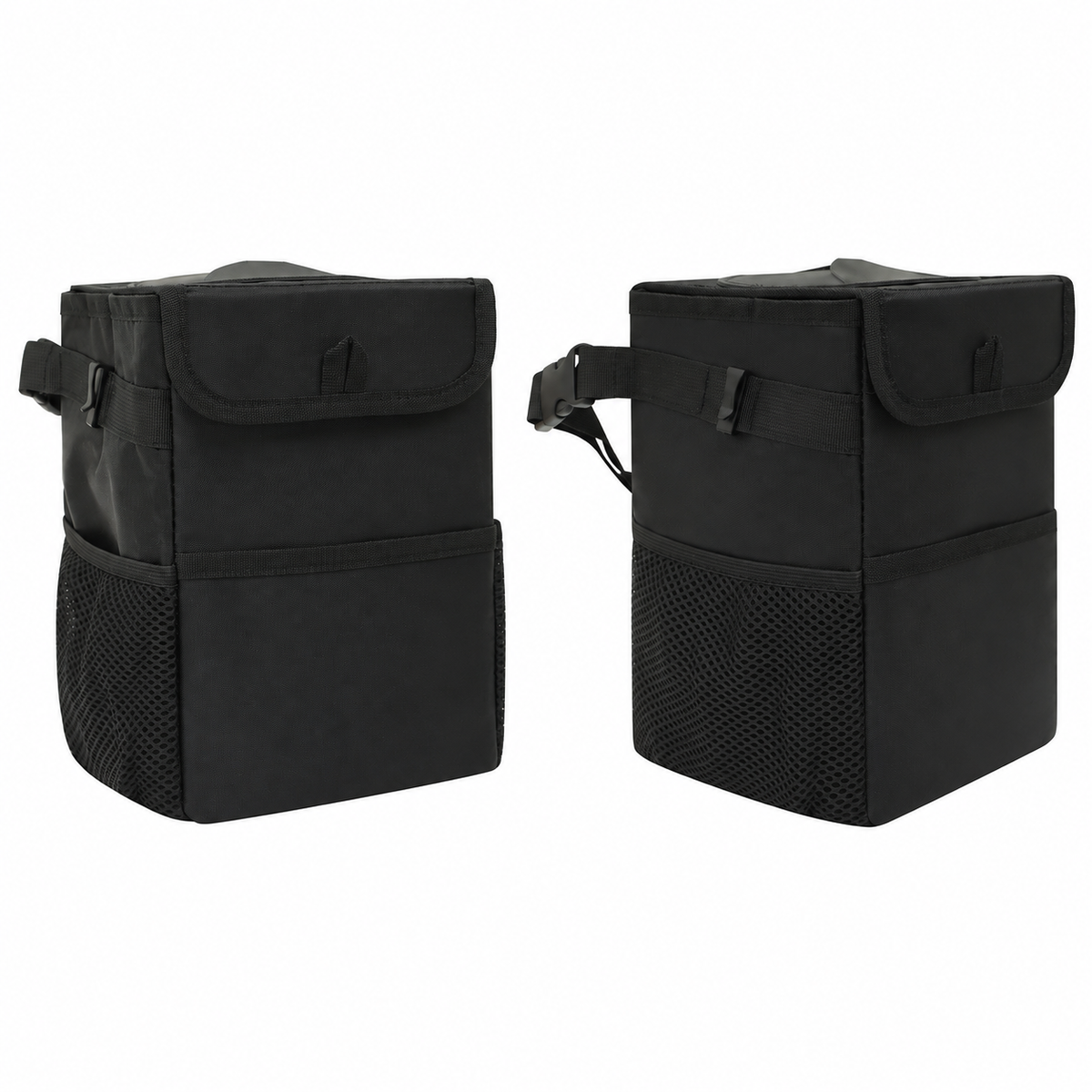 Foldable Hanging Car Trash Can with Storage Pockets