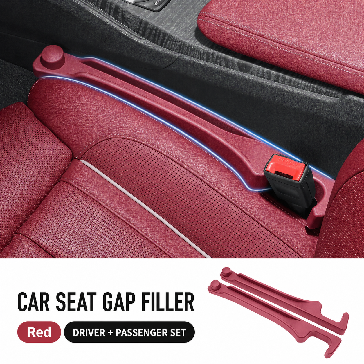 3-in-1 Soft PU Car Seat Gap Filler Organizer