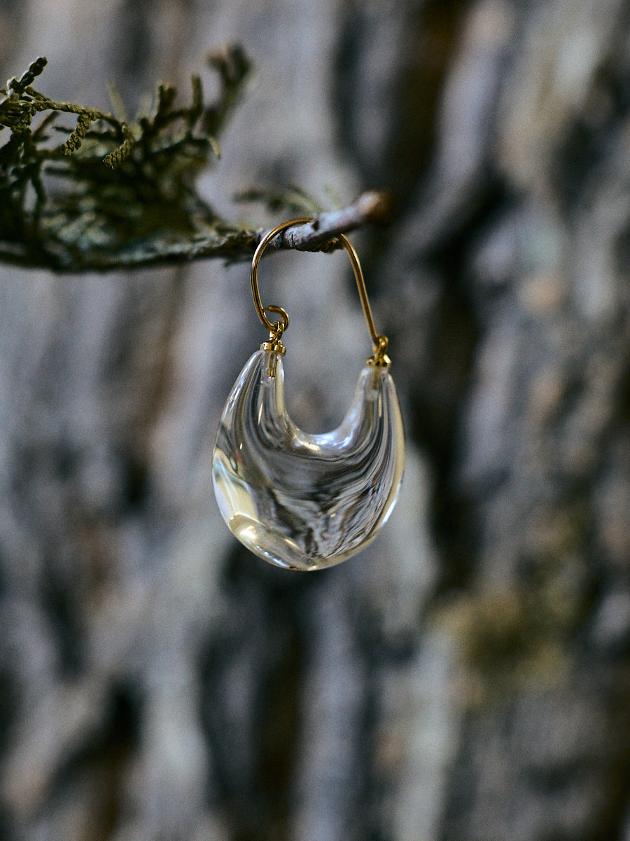 Clear Quartz Disc Drop Sterling Silver Earrings