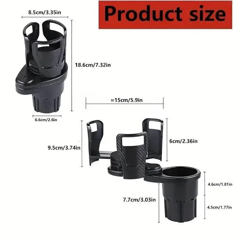 Rotating Dual Car Cup Holder Expander