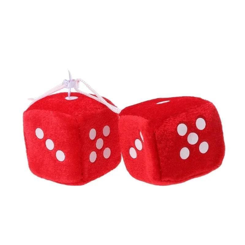 Fuzzy Dice Rearview Mirror Hanger – Pair