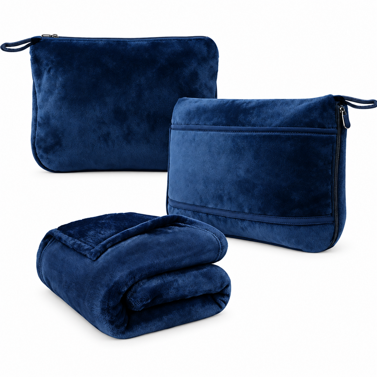 2-in-1 Fleece Travel Blanket & Pillow