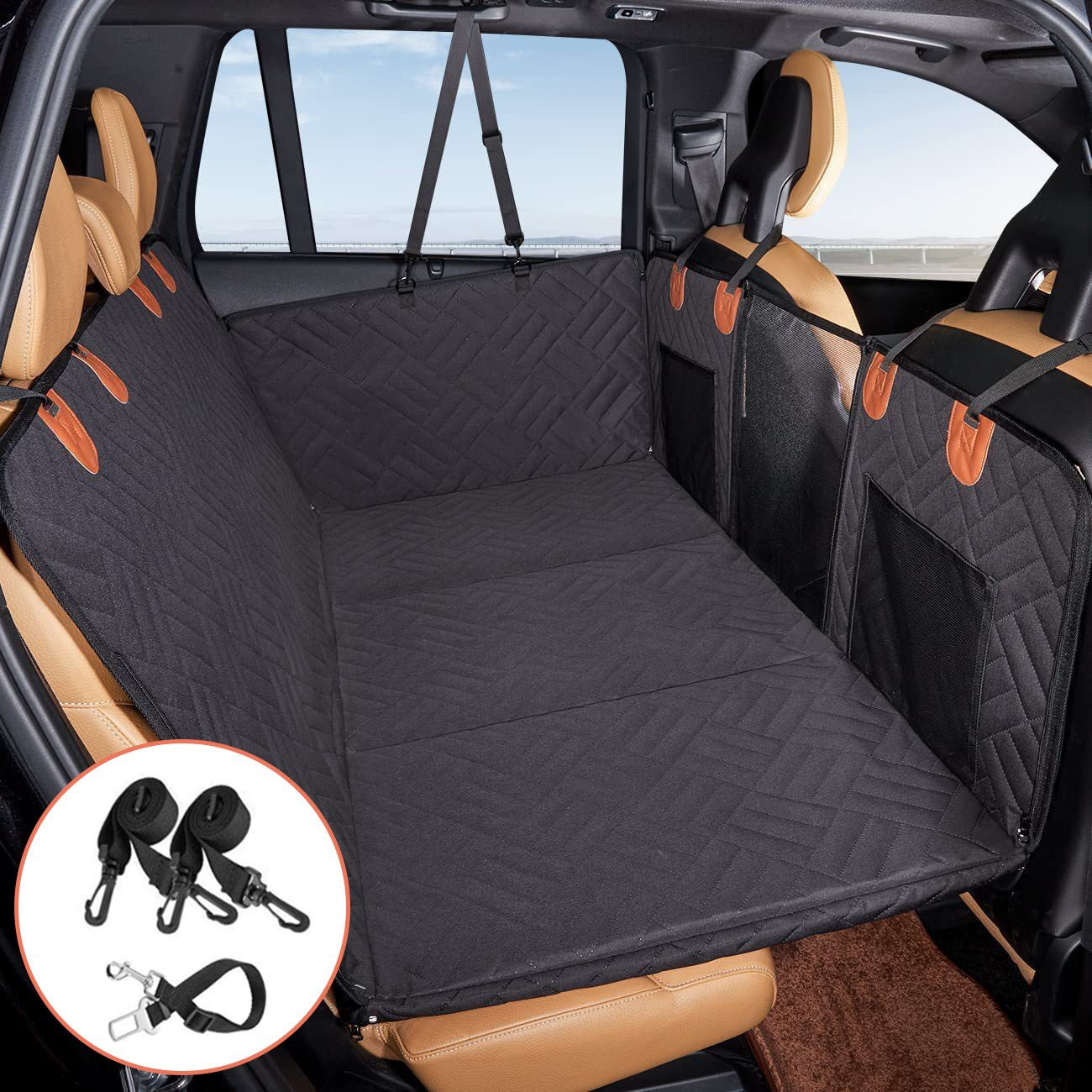 Hard Bottom Dog Car Seat Cover – Waterproof Back Seat Extender