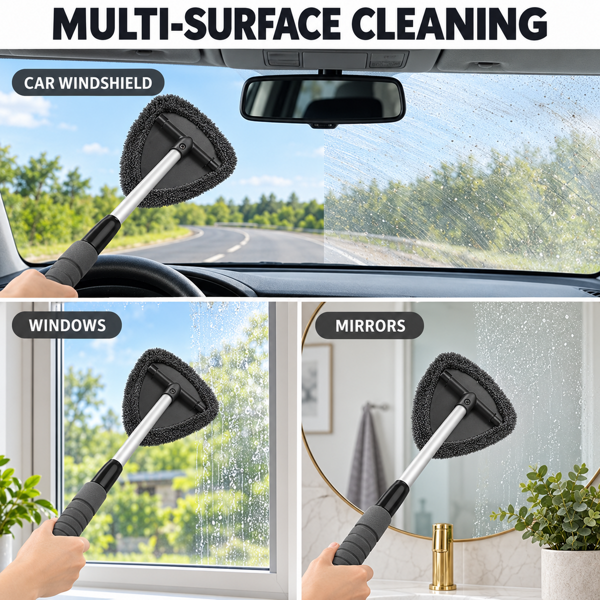 Extendable 180° Car Windshield Cleaning Kit