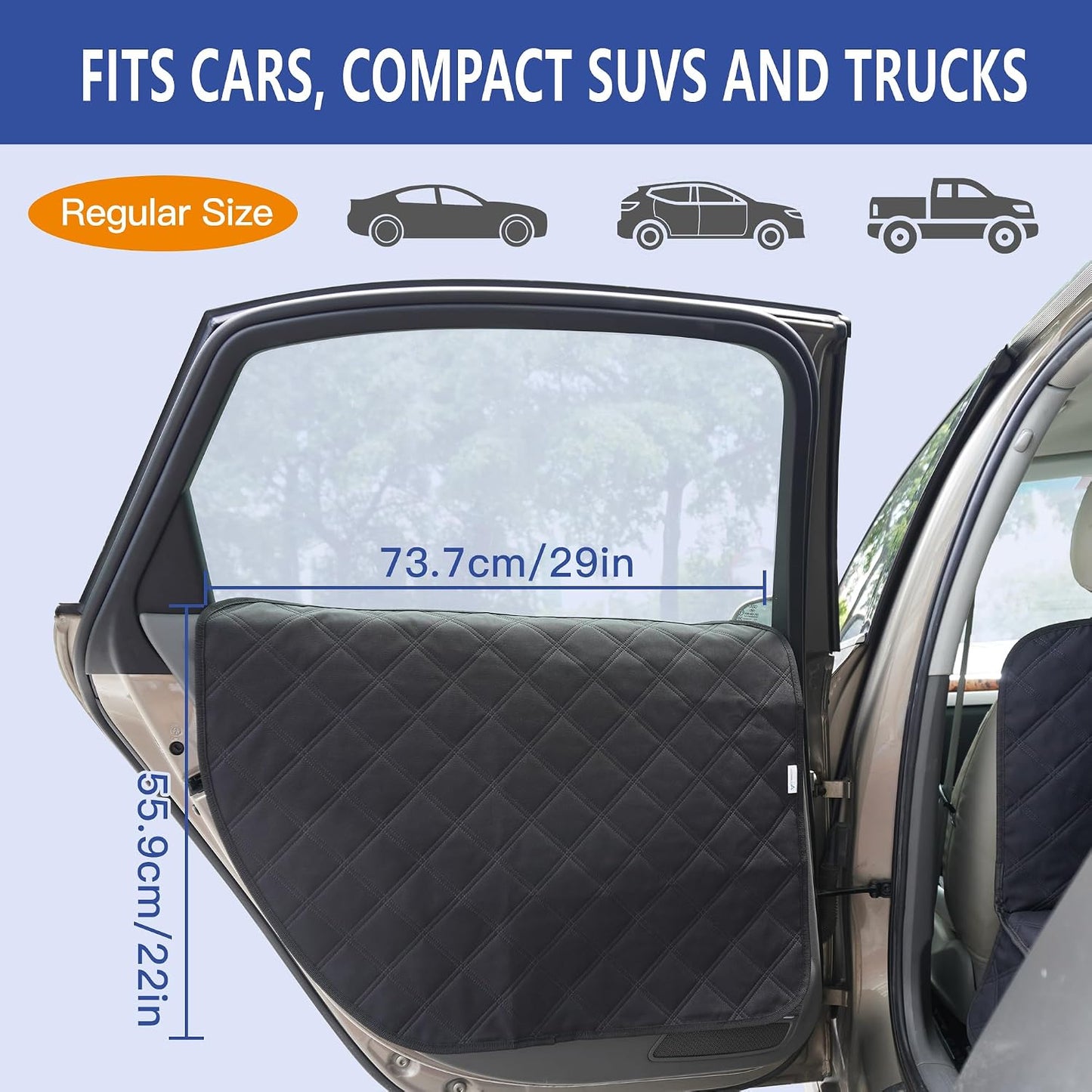 Dog Car Door Protectors, 2-Pack – Waterproof 900D Oxford Scratch Guards, 29 × 22 in