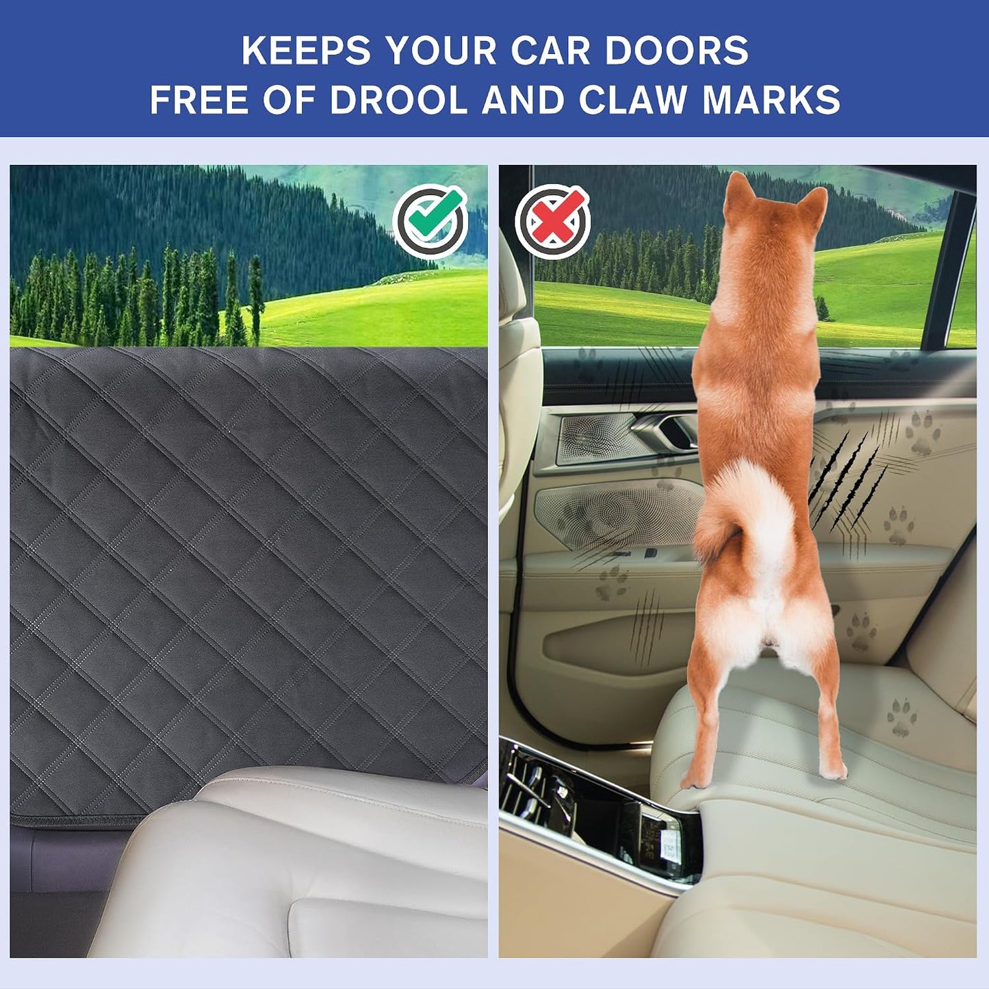 Dog Car Door Protectors, 2-Pack – Waterproof 900D Oxford Scratch Guards, 29 × 22 in