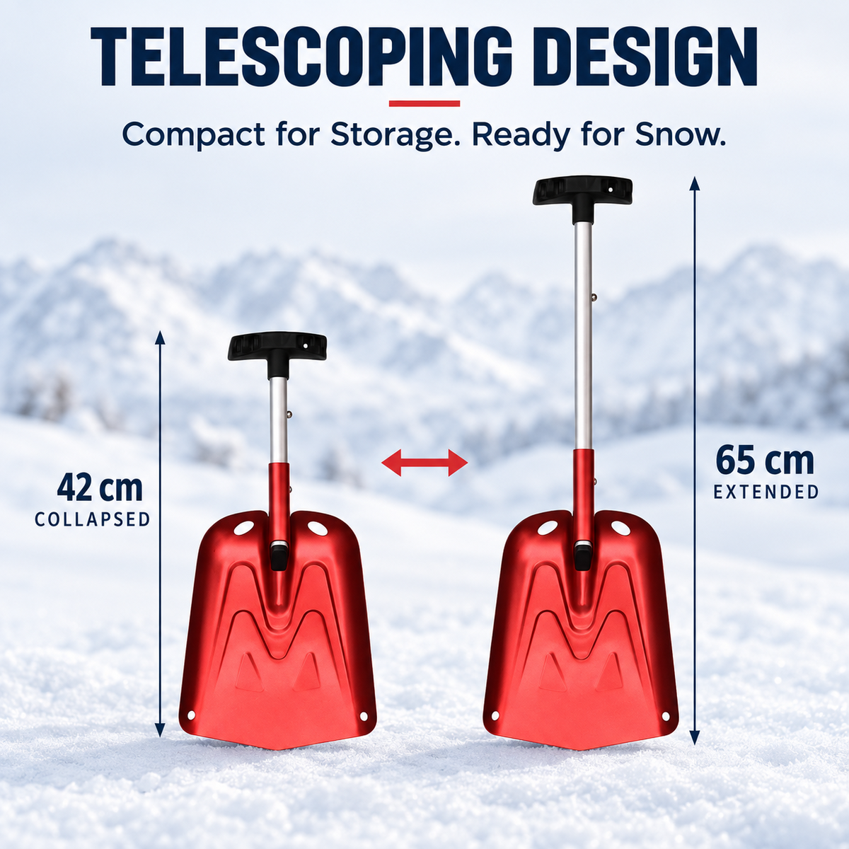 Portable Telescoping Aluminum Snow Shovel