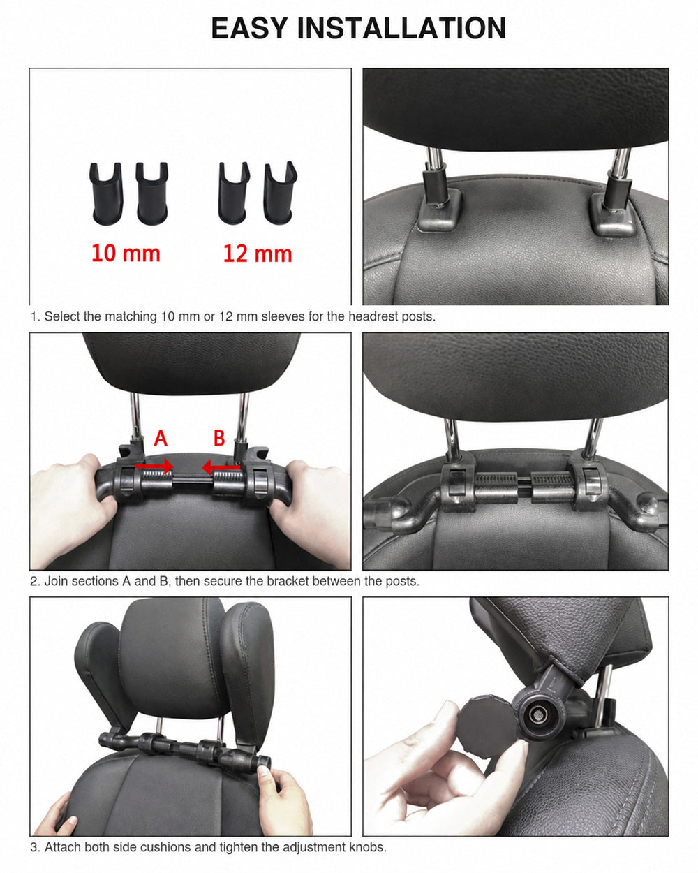 Adjustable Car Headrest Side Support Pillow