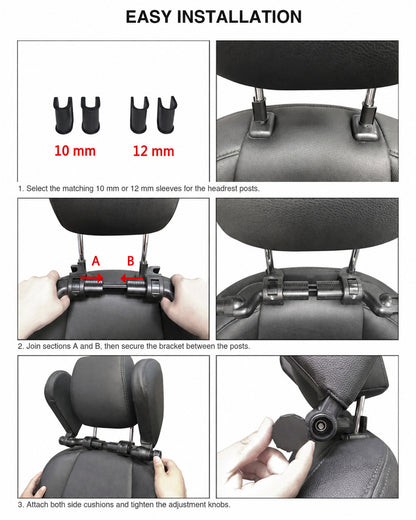 Adjustable Car Headrest Side Support Pillow