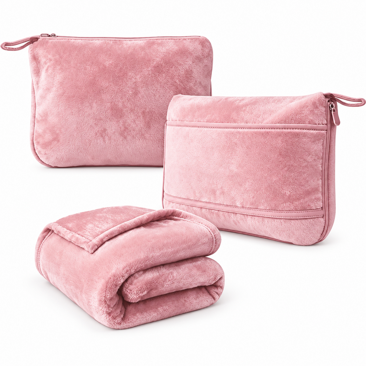 2-in-1 Fleece Travel Blanket & Pillow
