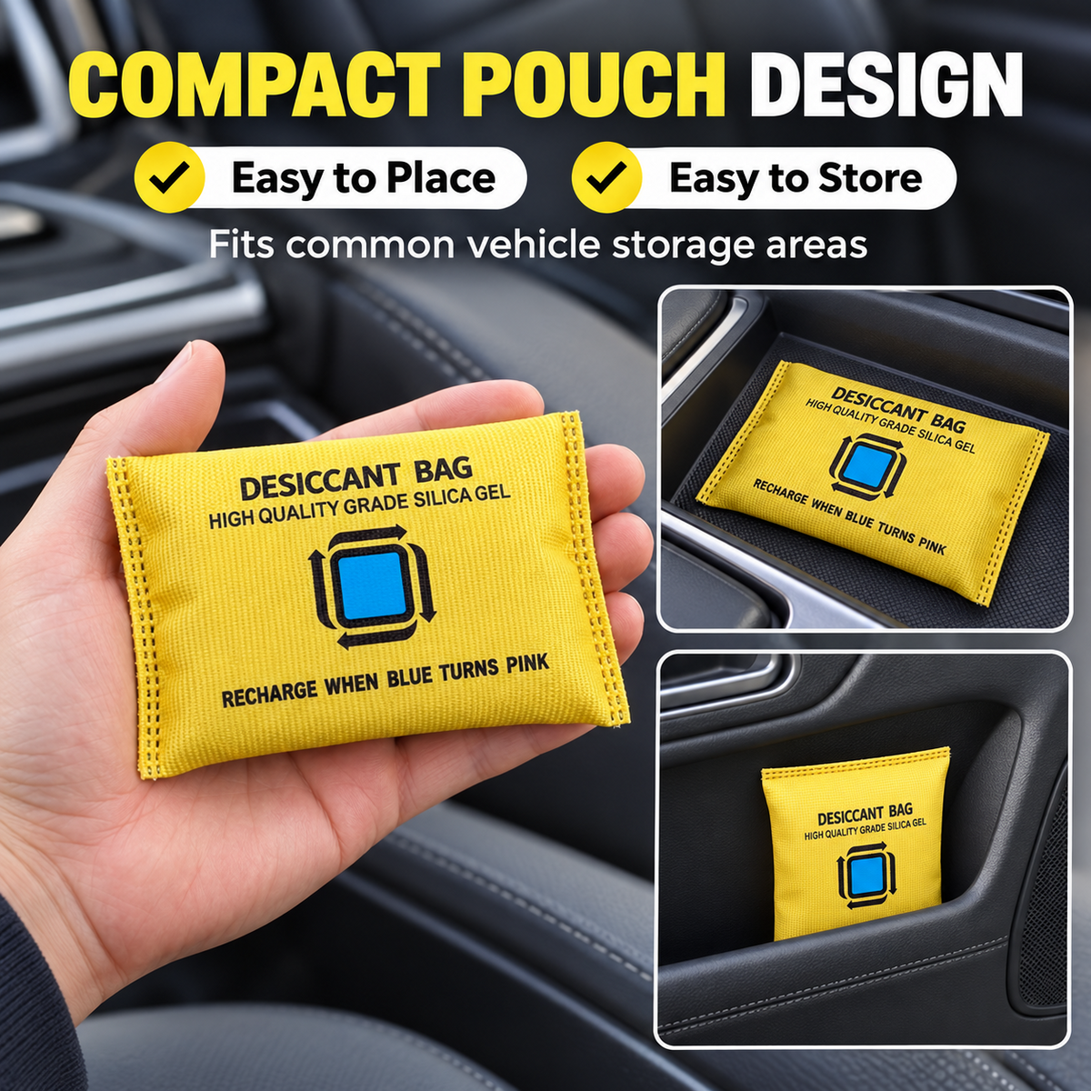 Reusable Silica Gel Car Dehumidifier Bags – 2 Pack