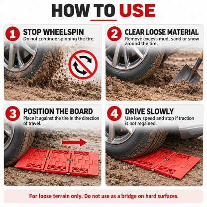 3-Section Foldable Tire Recovery Boards – 2 Pack
