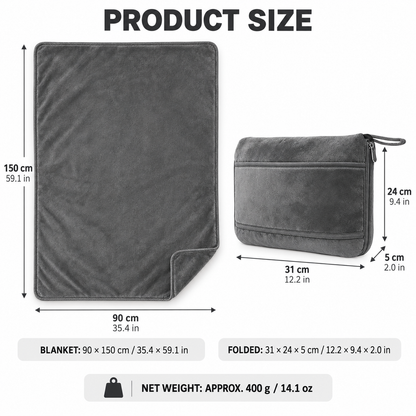 2-in-1 Fleece Travel Blanket & Pillow
