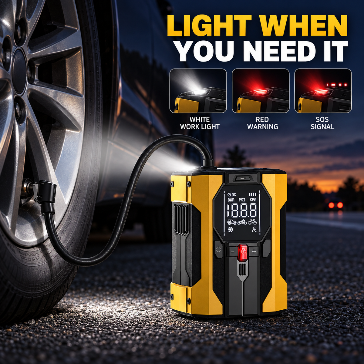 150 PSI 12V Digital Tire Inflator with Auto Shutoff
