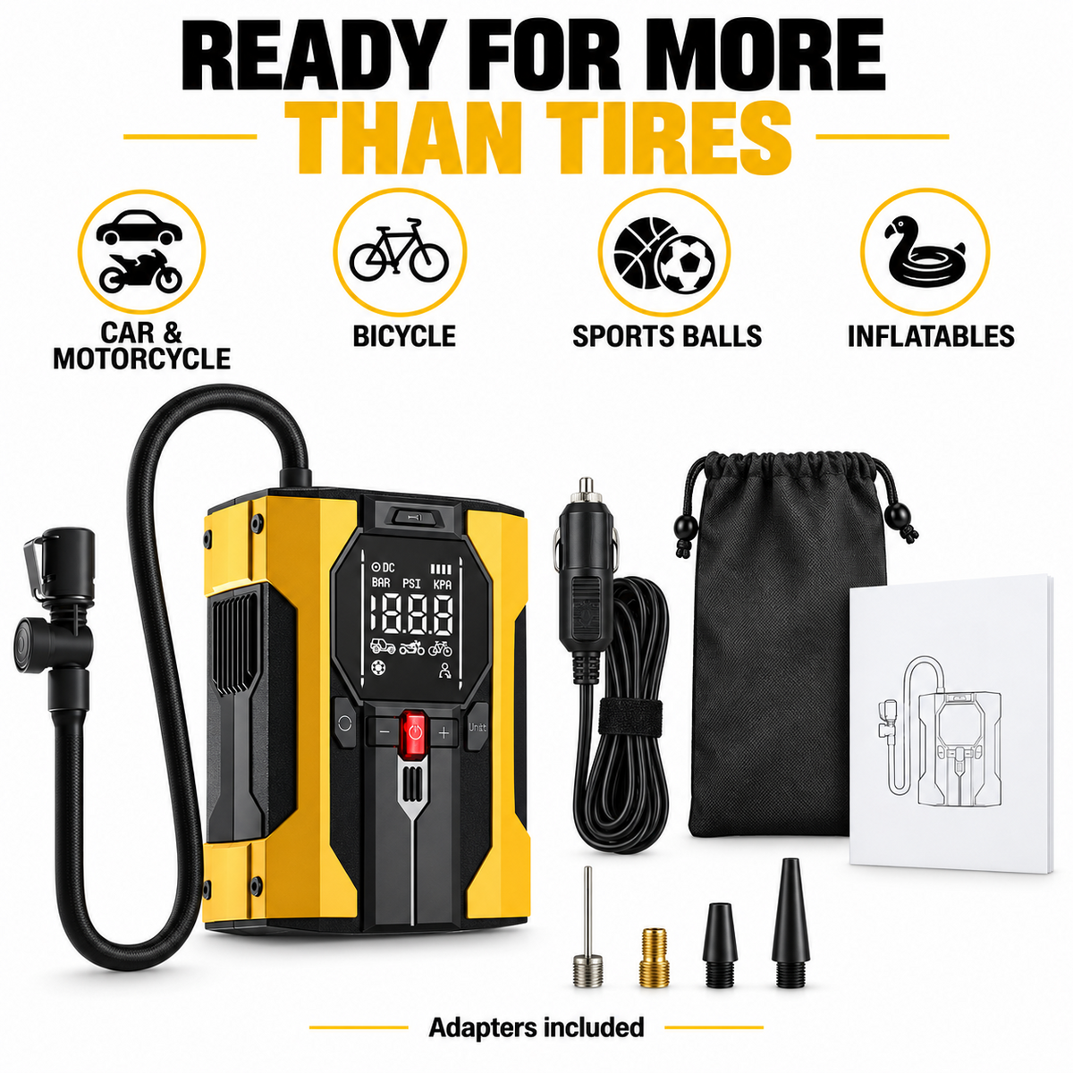 150 PSI 12V Digital Tire Inflator with Auto Shutoff
