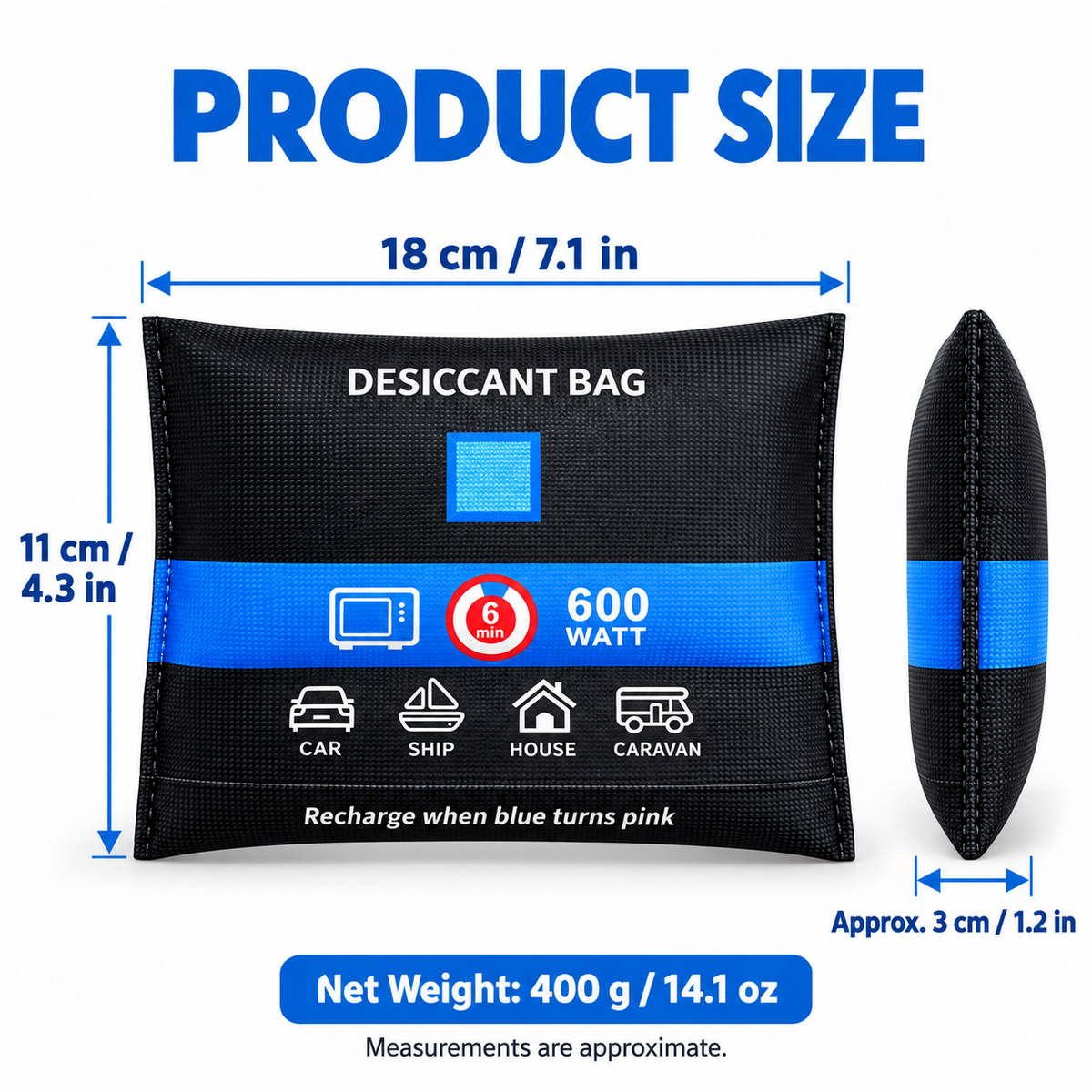 Reusable Silica Gel Car Dehumidifier Bags – 2 Pack