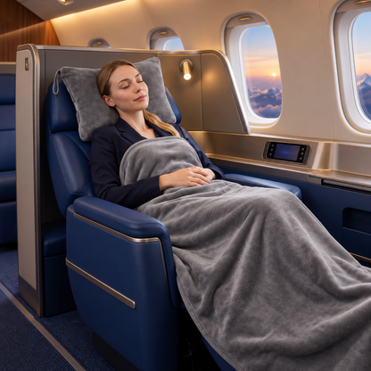 2-in-1 Fleece Travel Blanket & Pillow