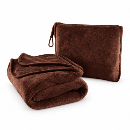 2-in-1 Fleece Travel Blanket & Pillow