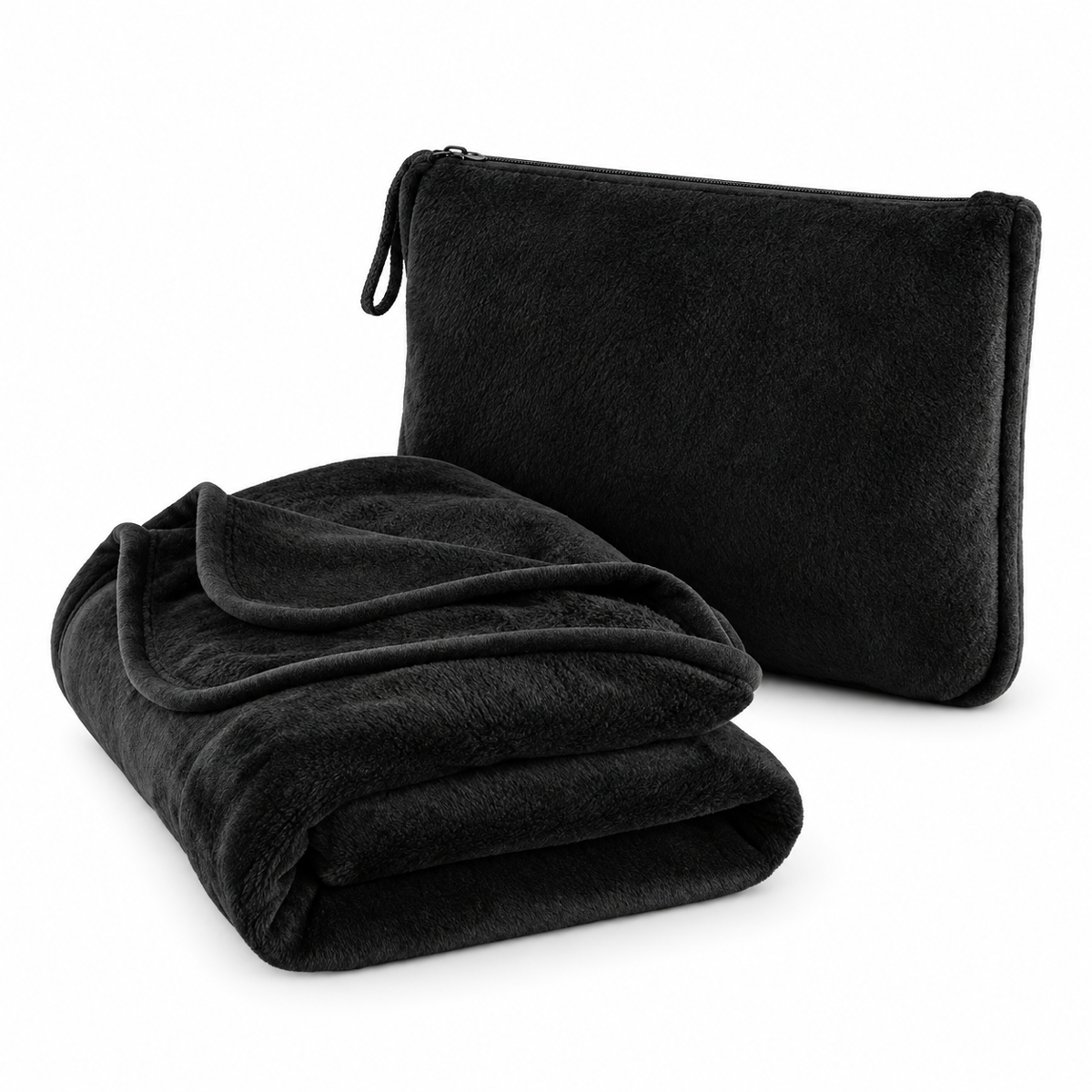 2-in-1 Fleece Travel Blanket & Pillow