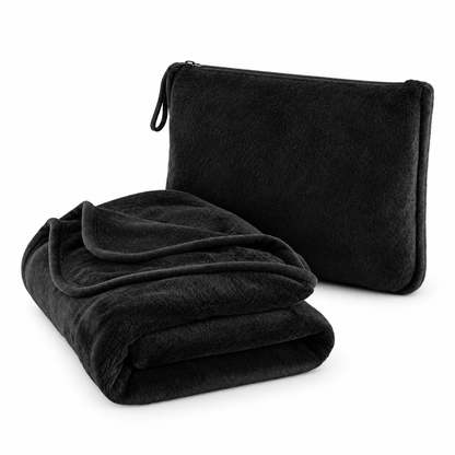 2-in-1 Fleece Travel Blanket & Pillow