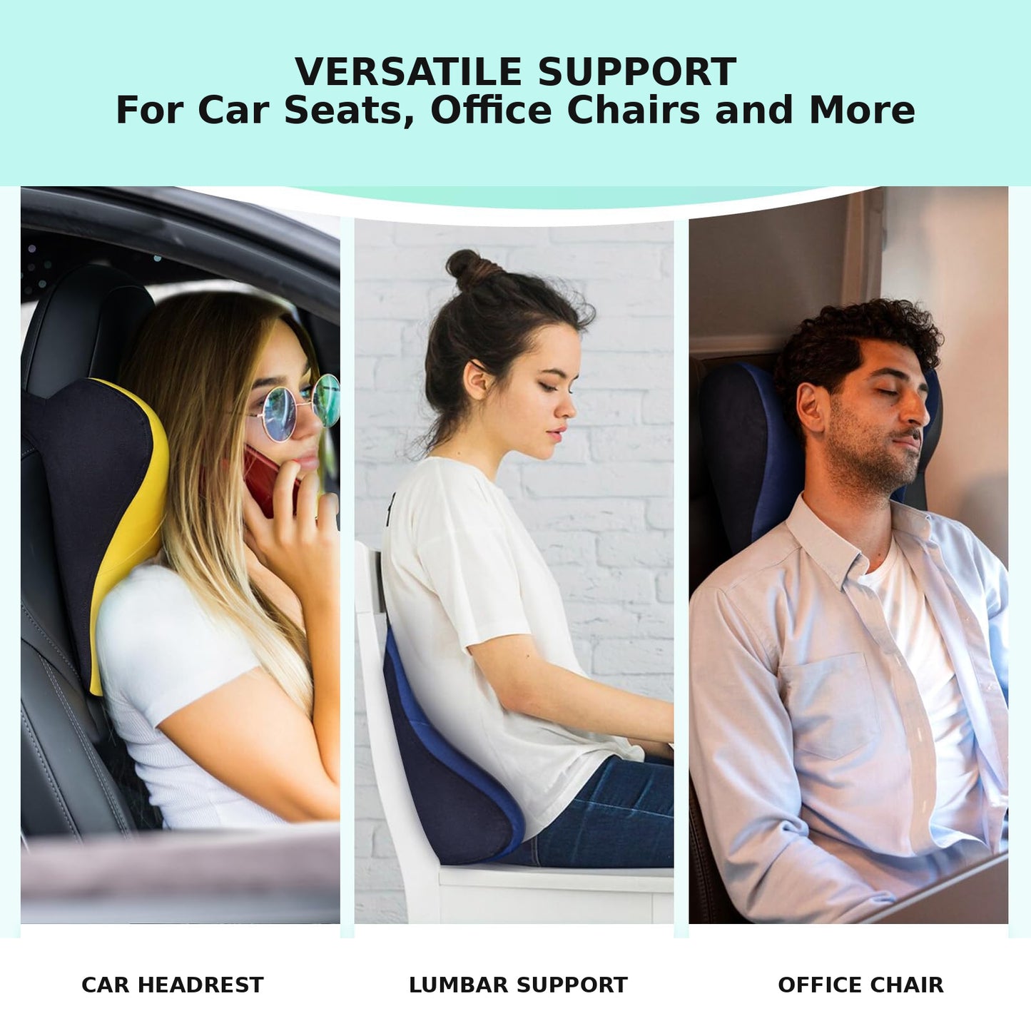 Ergonomic Memory Foam Car Neck Support Pillow