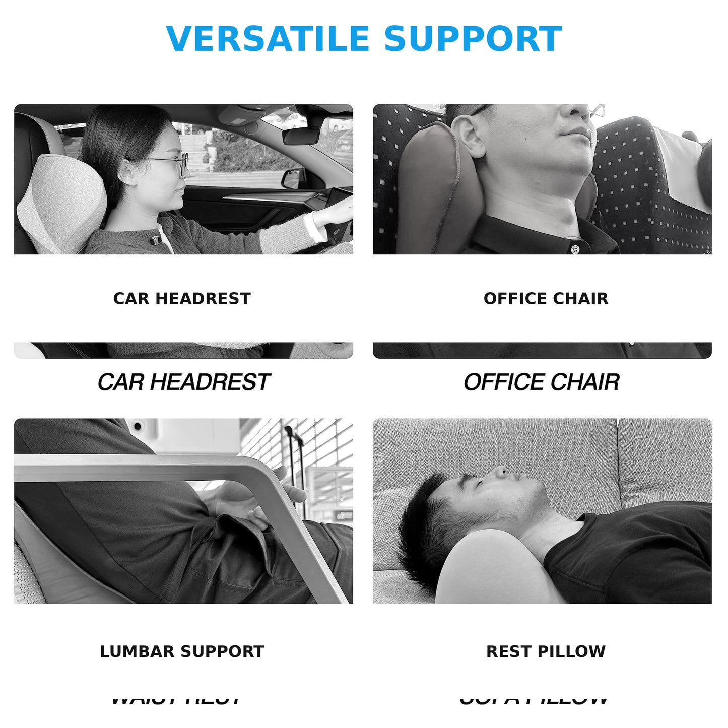 Ergonomic Memory Foam Car Neck Support Pillow