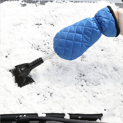 Extendable Ice Scraper with Fleece-Lined Mitt