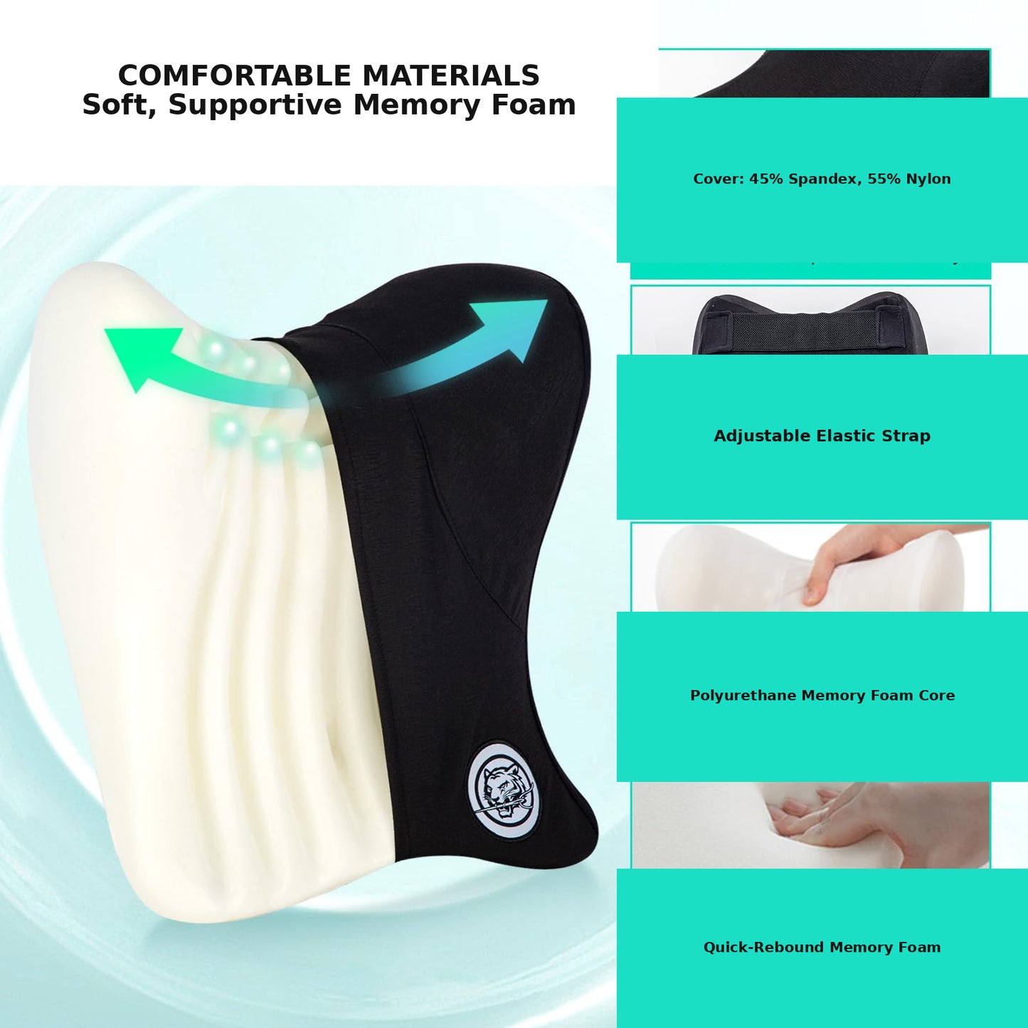 Ergonomic Memory Foam Car Neck Support Pillow