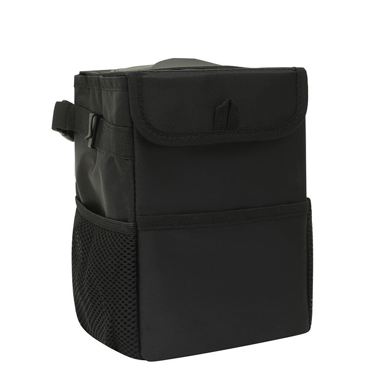Foldable Hanging Car Trash Can with Storage Pockets