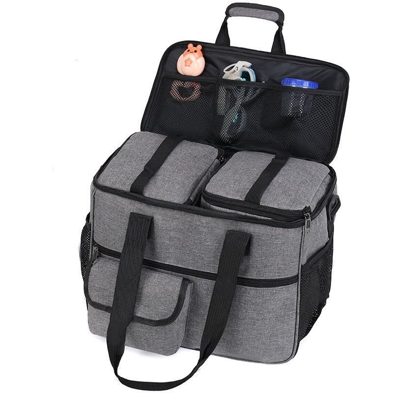 Dog Travel Bag Set with 2 Food Containers & 2 Collapsible Bowls – Waterproof Pet Organizer Tote