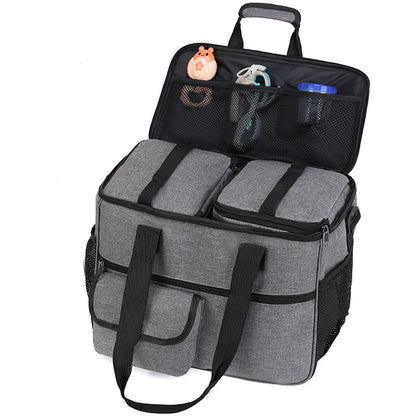 Dog Travel Bag Set with 2 Food Containers & 2 Collapsible Bowls – Waterproof Pet Organizer Tote