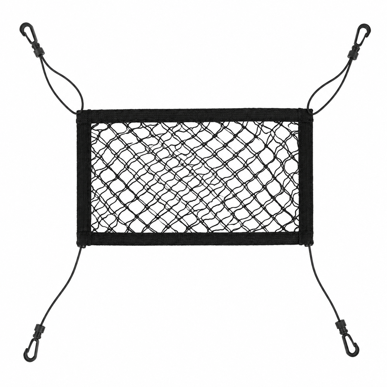 Dual-Layer Dog Car Net Barrier & Seat Organizer – 4-Sided Elastic Storage Mesh