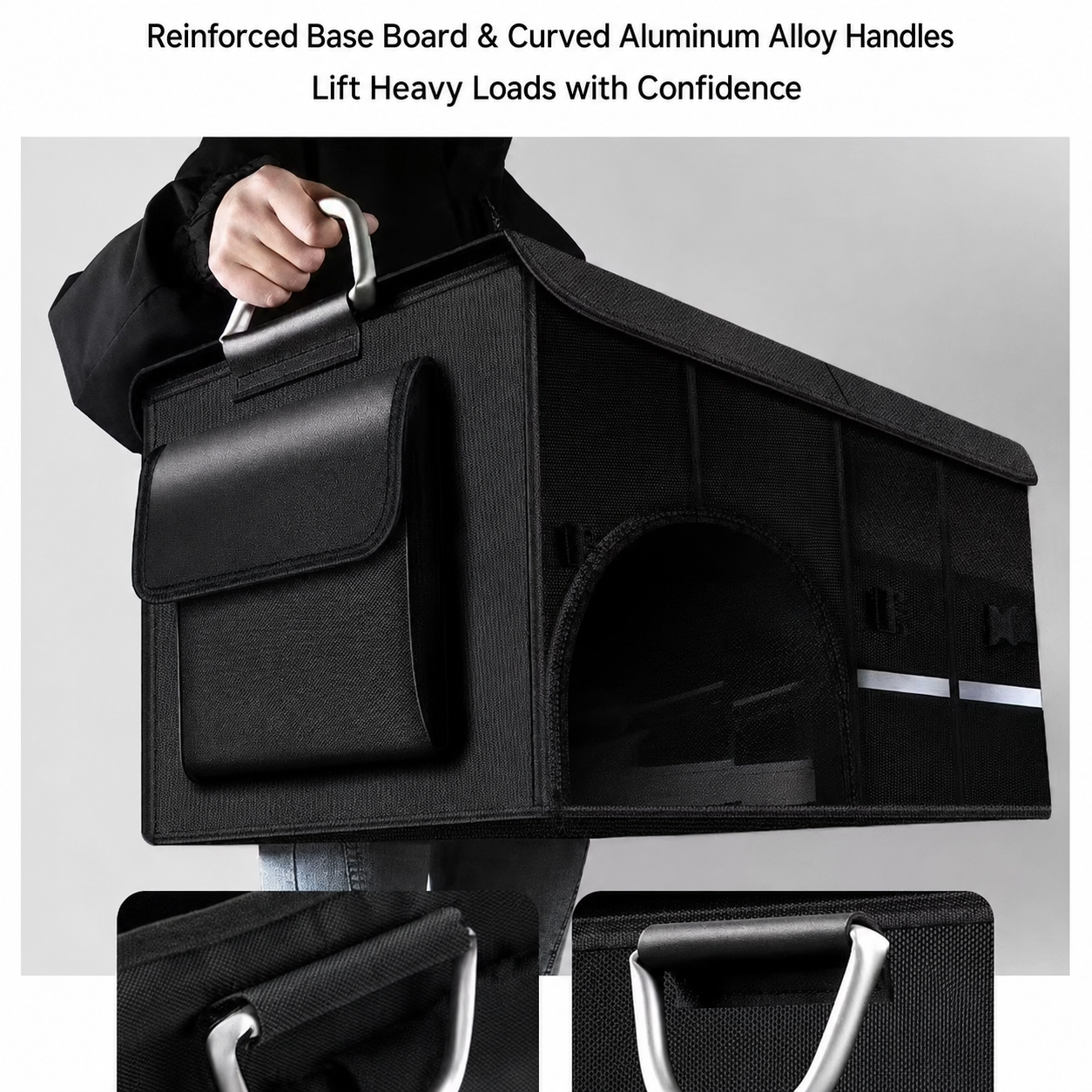 Collapsible Car Trunk Organizer with Lid & Shoe Compartment