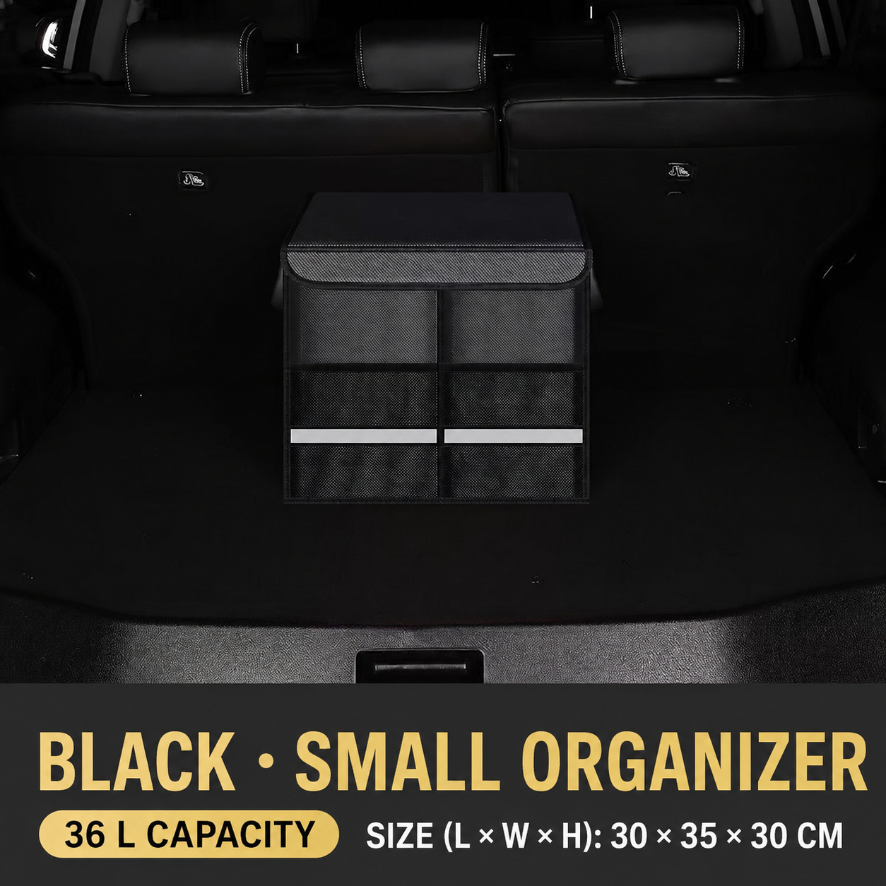 Collapsible Car Trunk Organizer with Lid & Shoe Compartment
