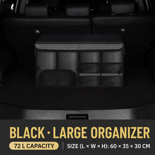 Collapsible Car Trunk Organizer with Lid & Shoe Compartment