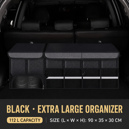 Collapsible Car Trunk Organizer with Lid & Shoe Compartment