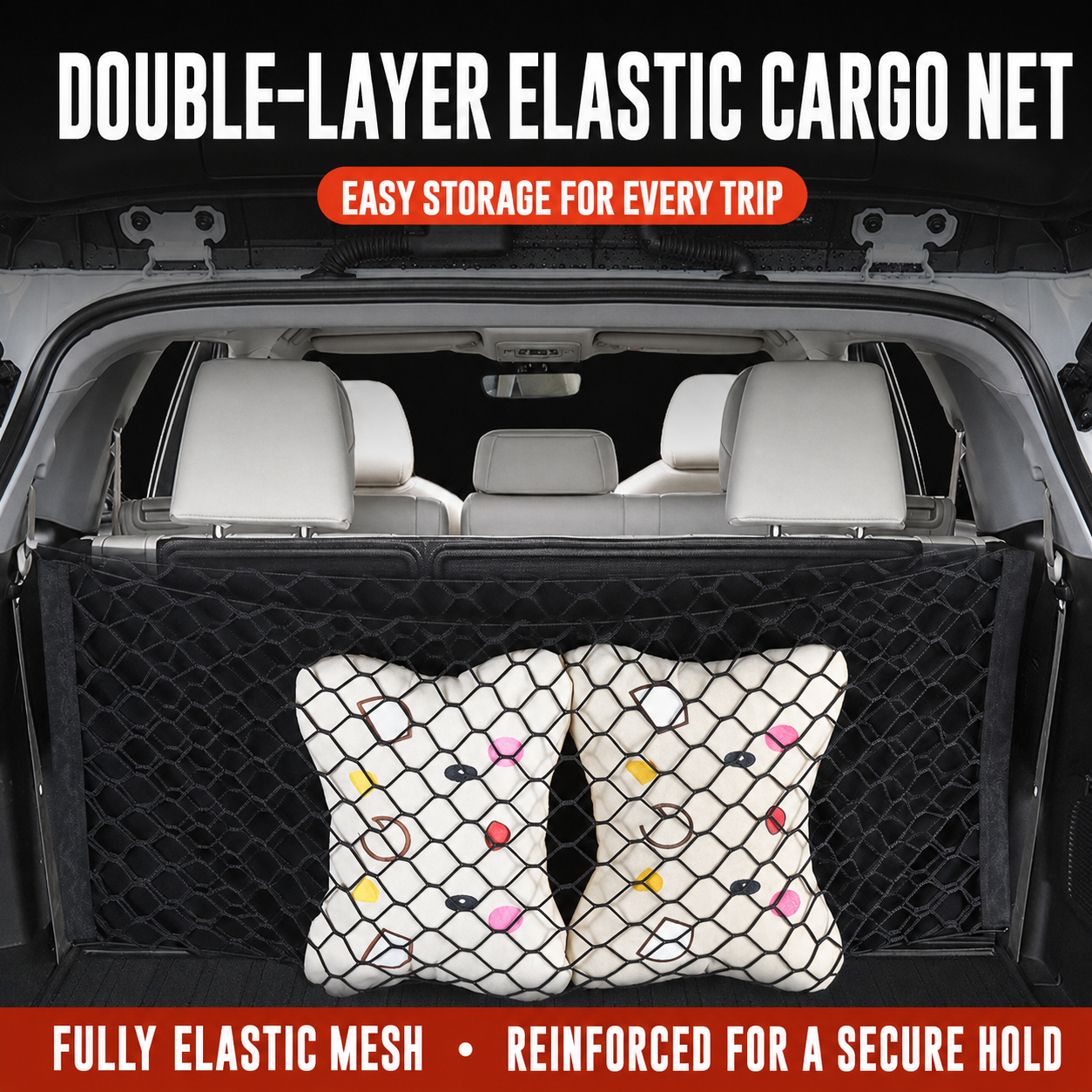 Double-Layer Elastic Trunk Cargo Net