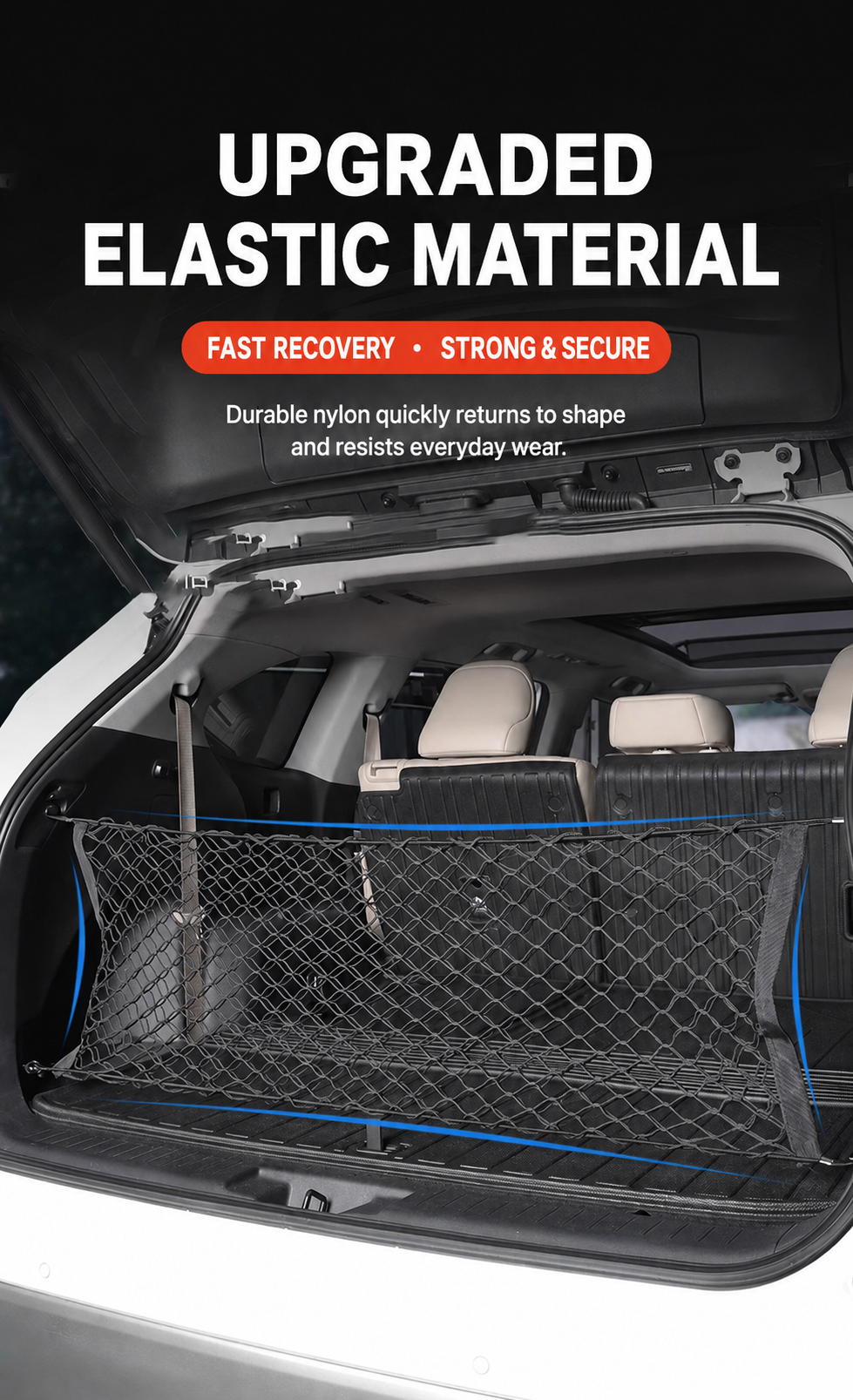 Double-Layer Elastic Trunk Cargo Net