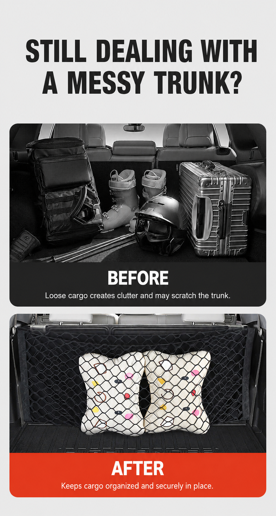 Double-Layer Elastic Trunk Cargo Net