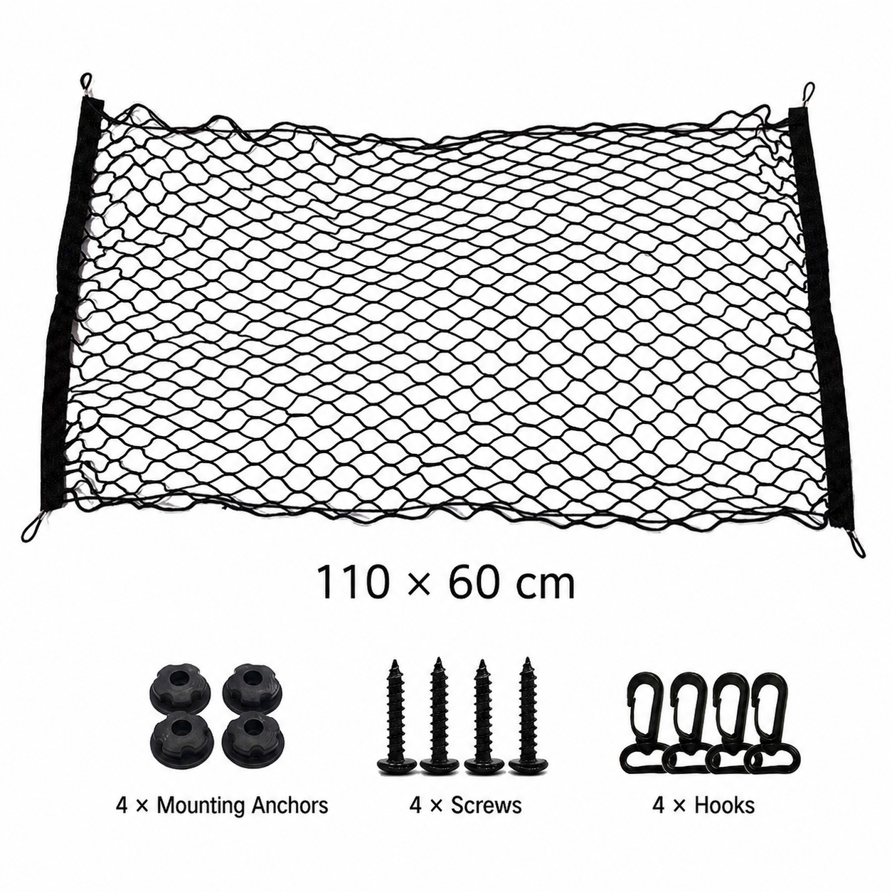 Elastic Trunk Cargo Net – Secure Storage with Hooks
