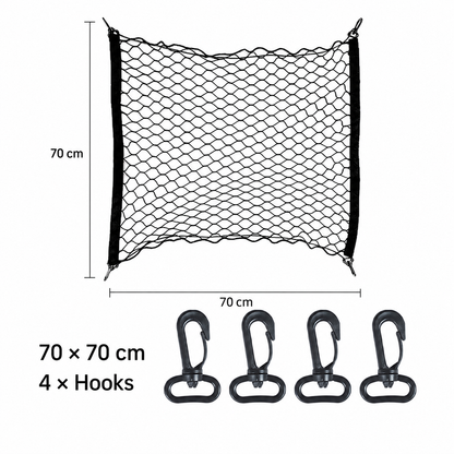 Elastic Trunk Cargo Net – Secure Storage with Hooks