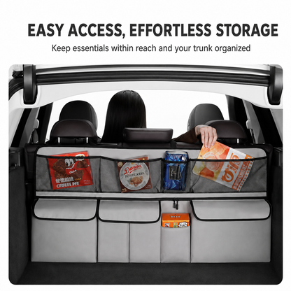 9-Pocket Hanging Car Trunk Organizer – Space-Saving Oxford Storage