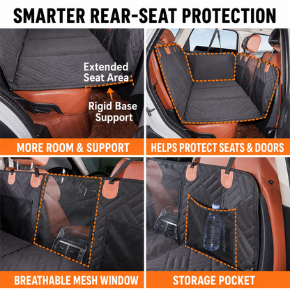 Hard Bottom Dog Car Seat Cover – Waterproof Back Seat Extender