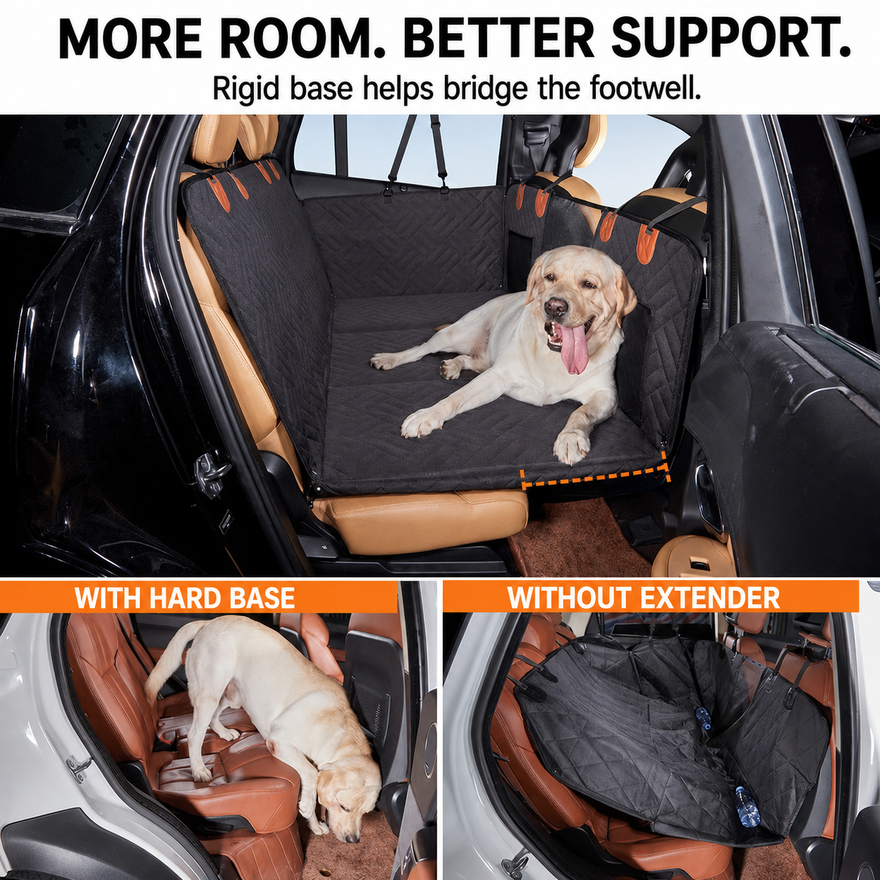 Hard Bottom Dog Car Seat Cover – Waterproof Back Seat Extender