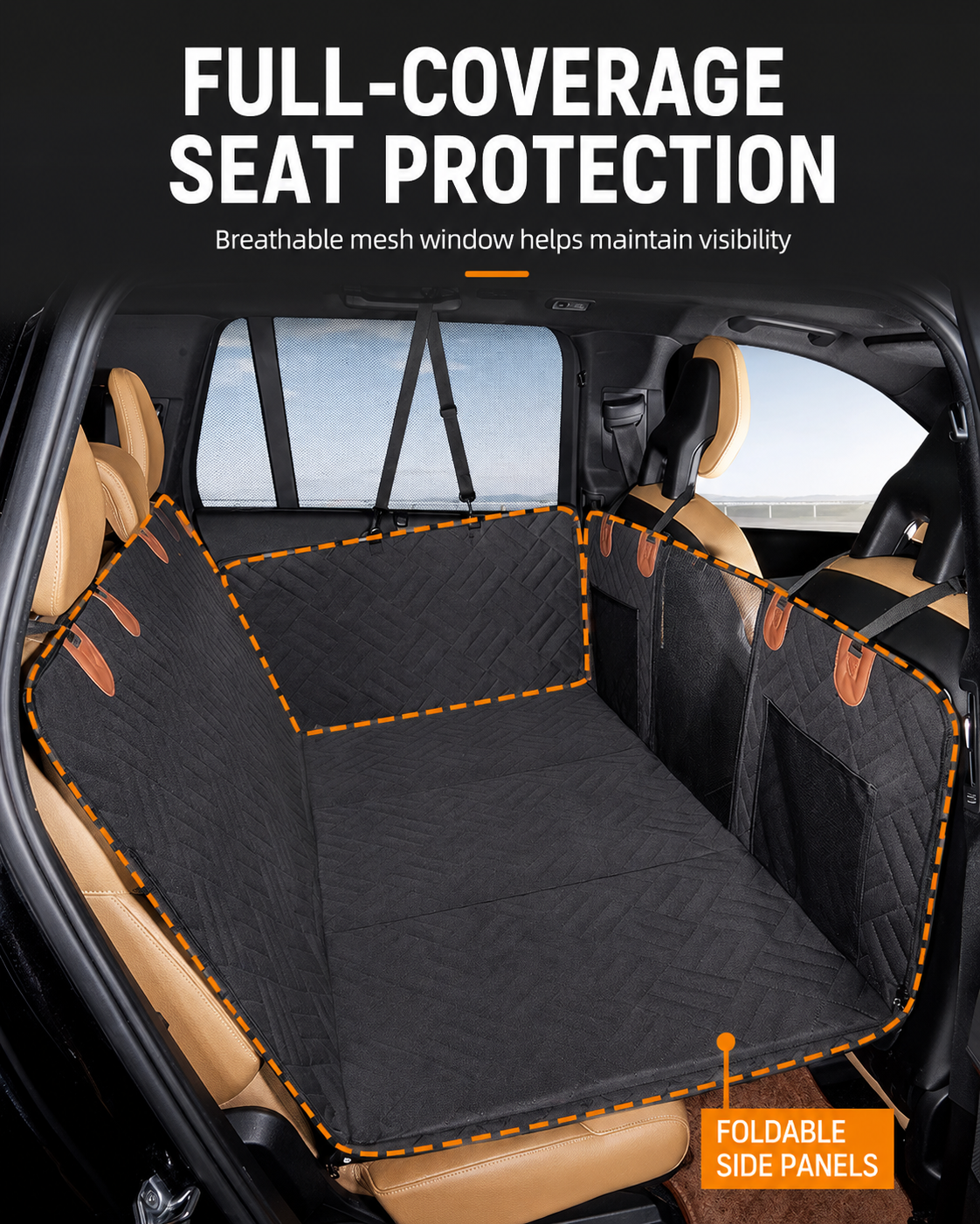Hard Bottom Dog Car Seat Cover – Waterproof Back Seat Extender