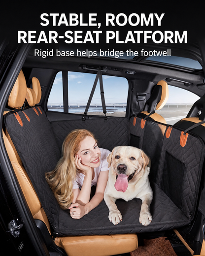 Hard Bottom Dog Car Seat Cover – Waterproof Back Seat Extender