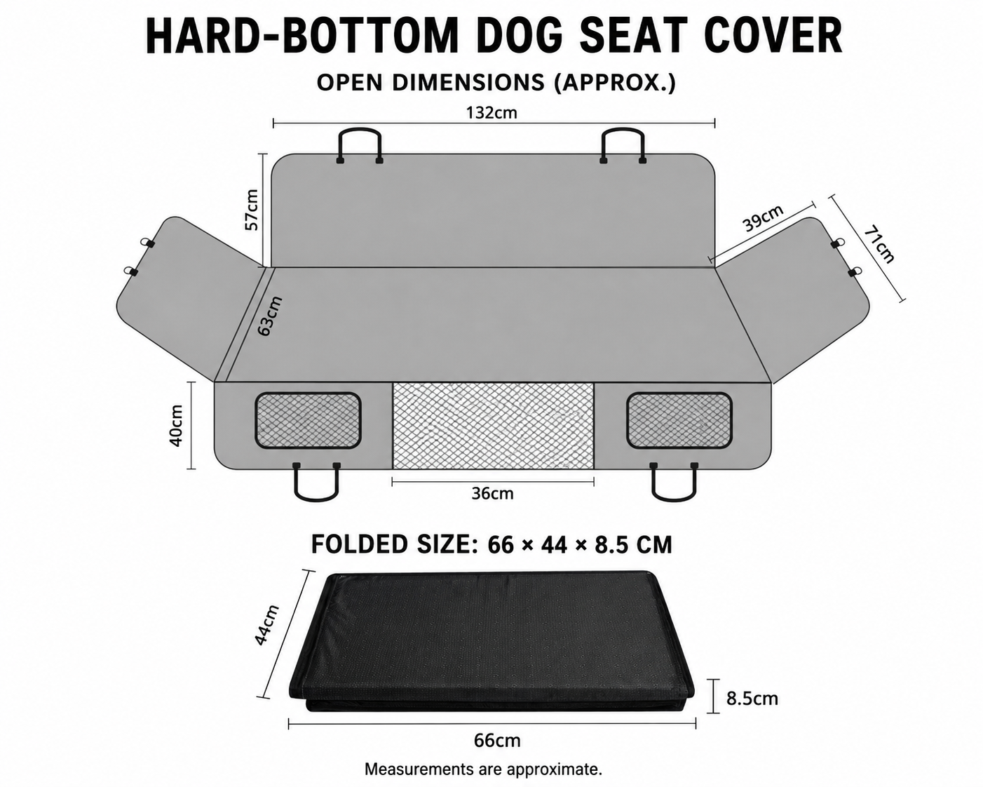 Hard Bottom Dog Car Seat Cover – Waterproof Back Seat Extender
