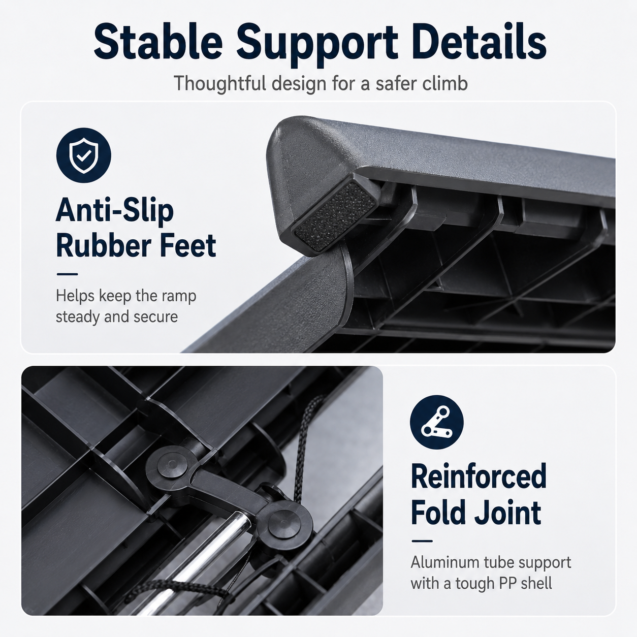 Foldable Dog Car Ramp for SUVs & Cars – 61.4" Anti-Slip Pet Ramp with Side Rails