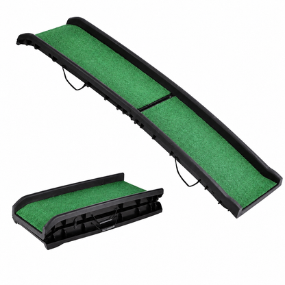 Foldable Dog Car Ramp for SUVs & Cars – 61.4" Anti-Slip Pet Ramp with Side Rails